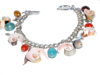 Link to Shell and Vintage Bead Charm BraceletJewellery