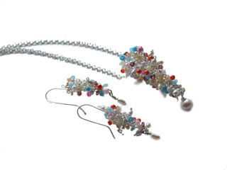 Link to Sterling Silver Mesh Necklace and Matching EarringsJewellery